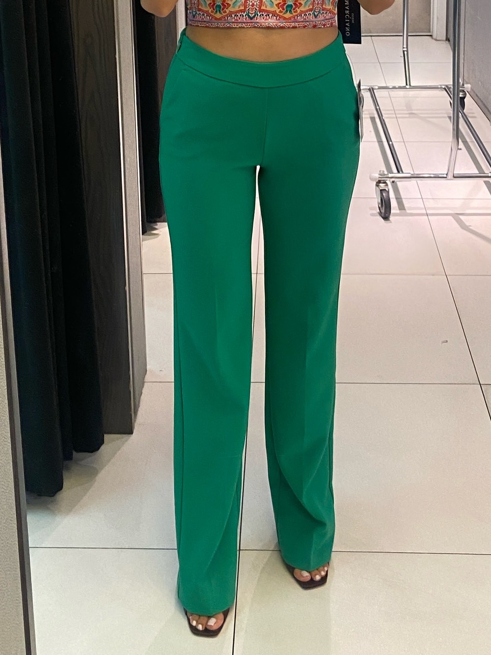 Guess by Marciano Emerald Green Wide-Leg Trousers